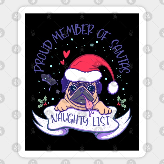 Proud member of Santas naughty list Sticker by ArtDiggs